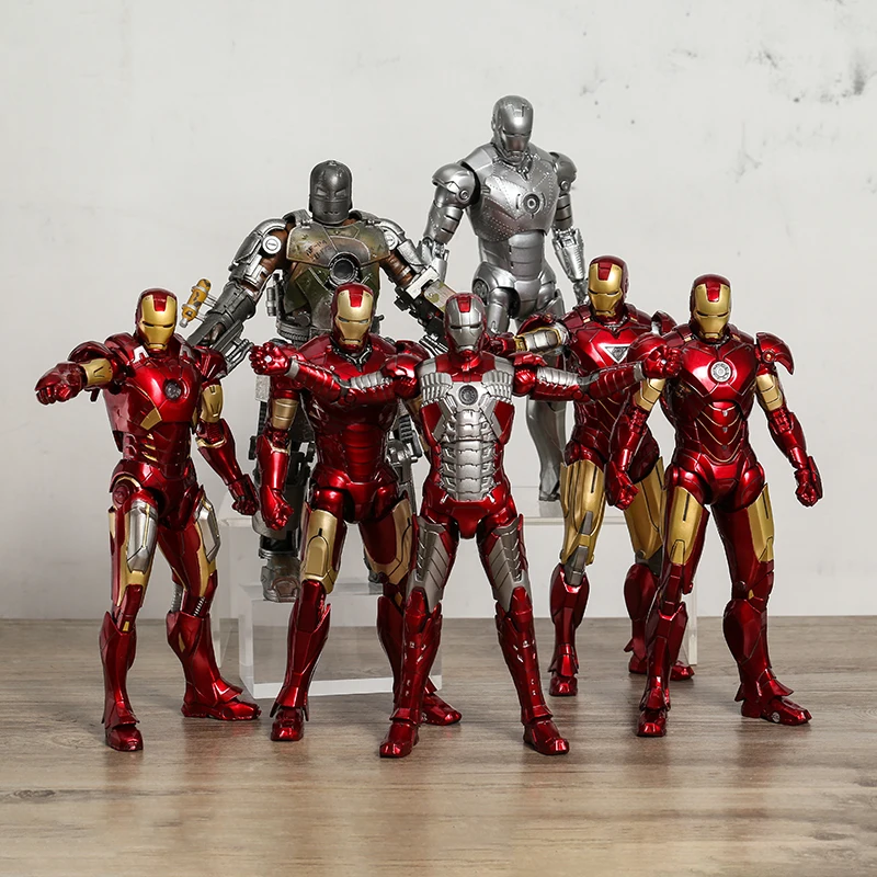 

Экшн-Фигурка «Железный человек» Марвел Марк I II III IV V VI VII MK 1 ~ 7 "с светильник кой Броня ангар коллекционная игрушка Рождественский подарок кукла
