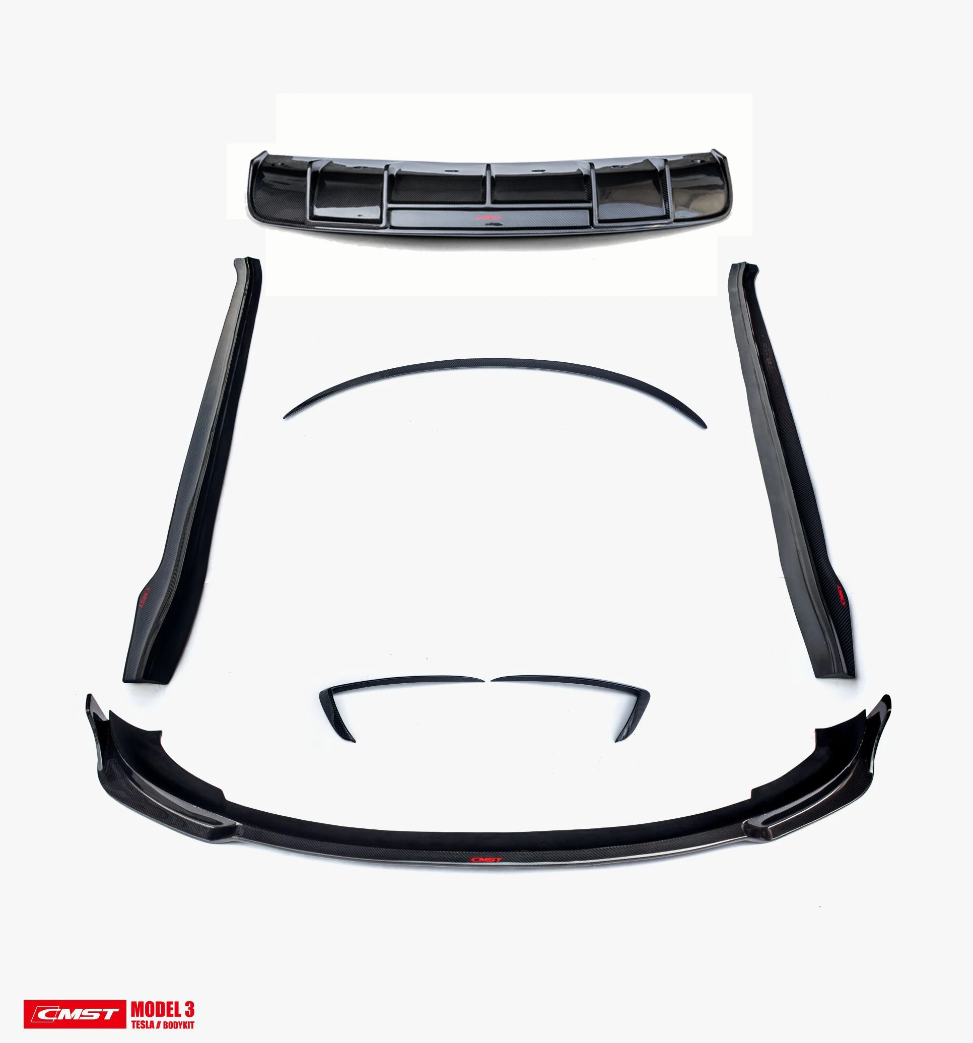 

Tesla Model 3 CMST original Carbon Fiber Full Body Kit Carbon Fiber Rear Diffuser Style B