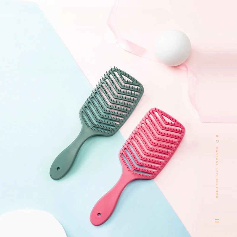 

1pc V Shaped Relaxing Hollow Out Comb Portable Hair Brush Head Massage Brush Brushes Scalp Massage Brush Wet and Wavy Hair Brush