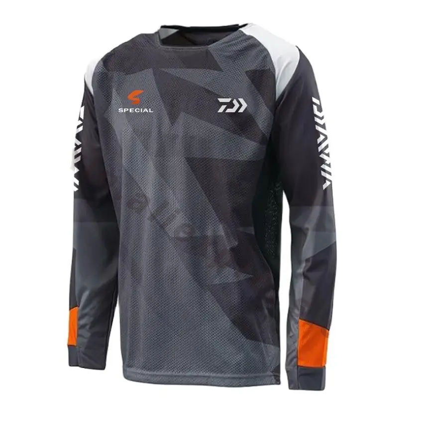 

Summer off-road racing team mountain bike top long-sleeved breathable sunscreen fishing suit men