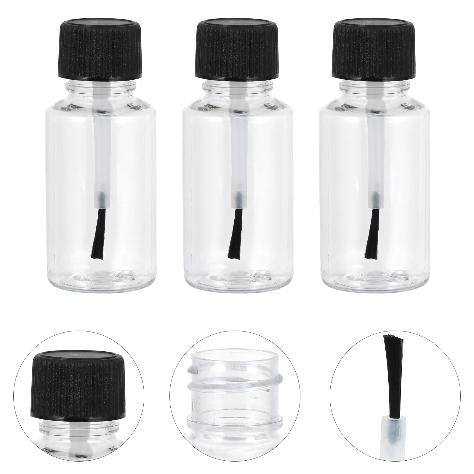 

6pcs Refillable Clear Glass Bottles Nail Varnish Bottles Nail Polish Remover Empty Nail Polish Bottles