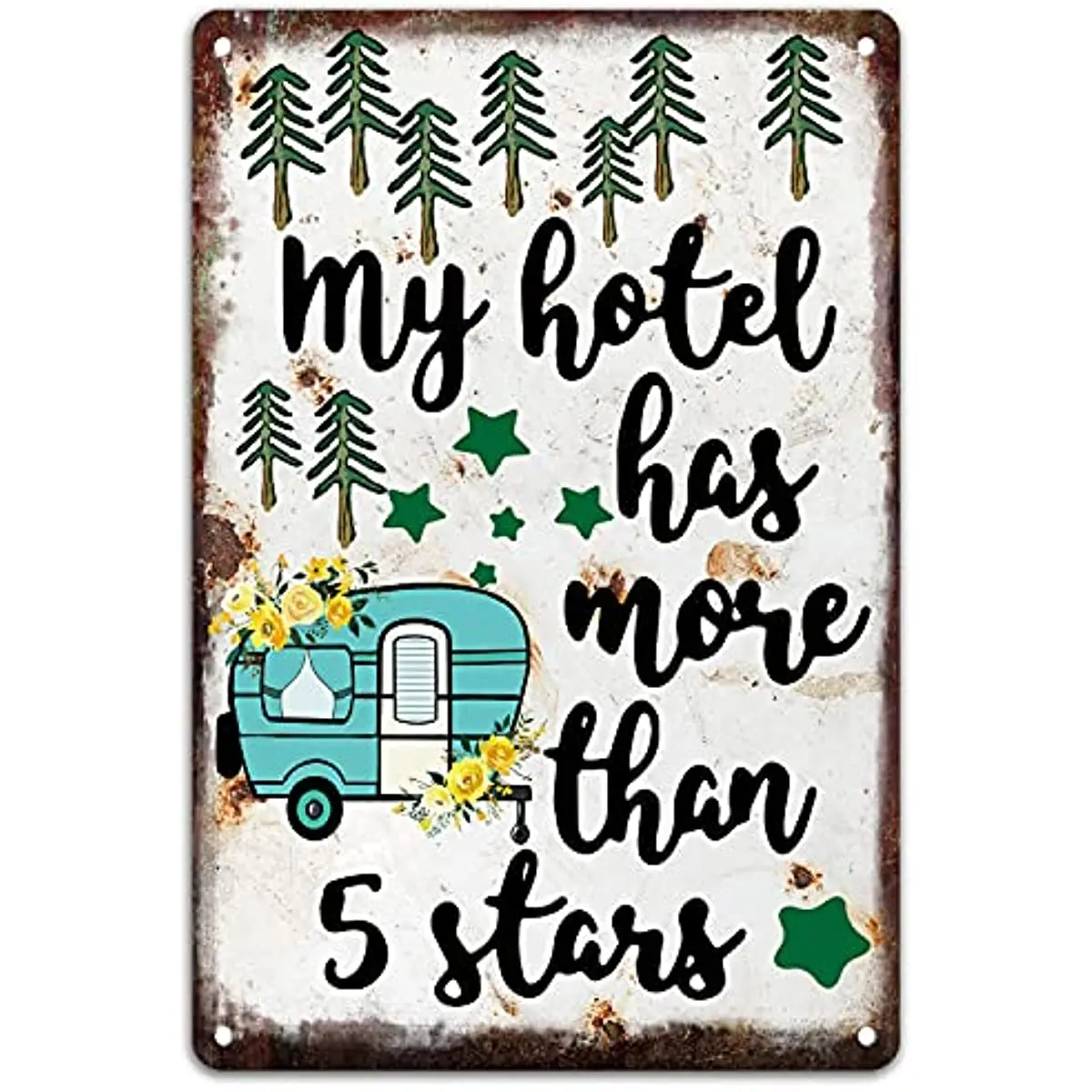 

Rustic Camper Metal Tin Decor Sign Home Camper Wall Décor Gift Idea for Friend Family Farmhouse Rectangle 12x8 In