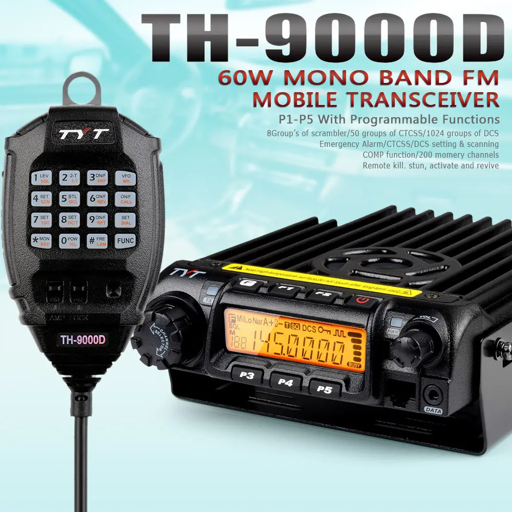 TopSale  vhf mobile radio TYT TH-9800 Quad Band Talkie Walki 100km,radio mobile Wholesale from China enlarge
