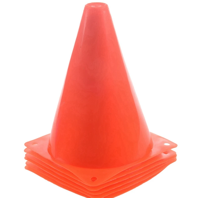 

7-Inch Plastic Traffic Cones (24-Pack) Physical Education Sports Training Gear Soccer Training Traffic Cones