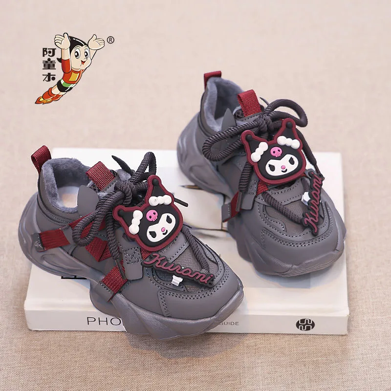Спортивная обувь для девочек и детей с плюшевым рисунком Куроми модная зимняя