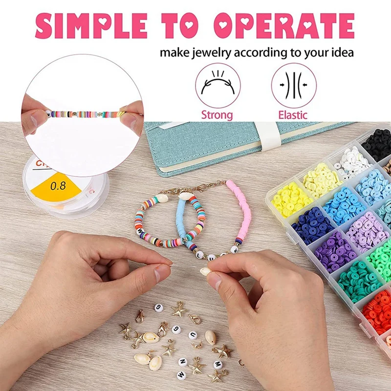 

5800 шт., бусины из полимерной глины, 6 мм