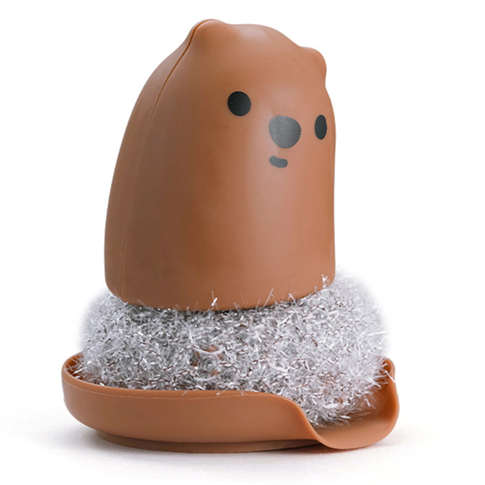 

Bear Handle Washing Brush Replaceable Head PP Reusable Lovely Wash Pot Brush