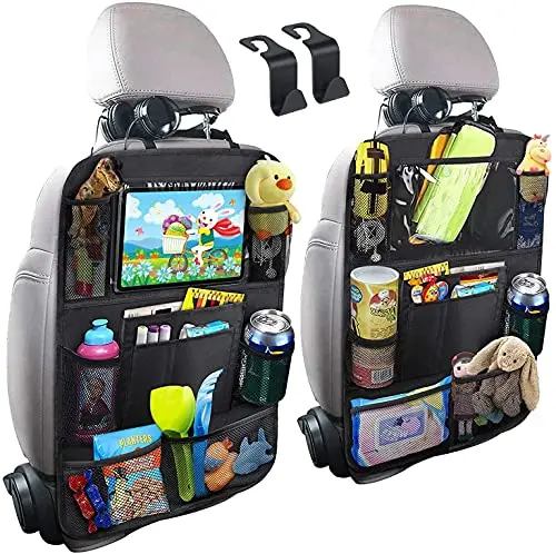 

Car Seat Organiser,Car Backseat Organizer, Car Organiser for Kids with 10.1" iPad Tablet Touch Screen Holder &amp