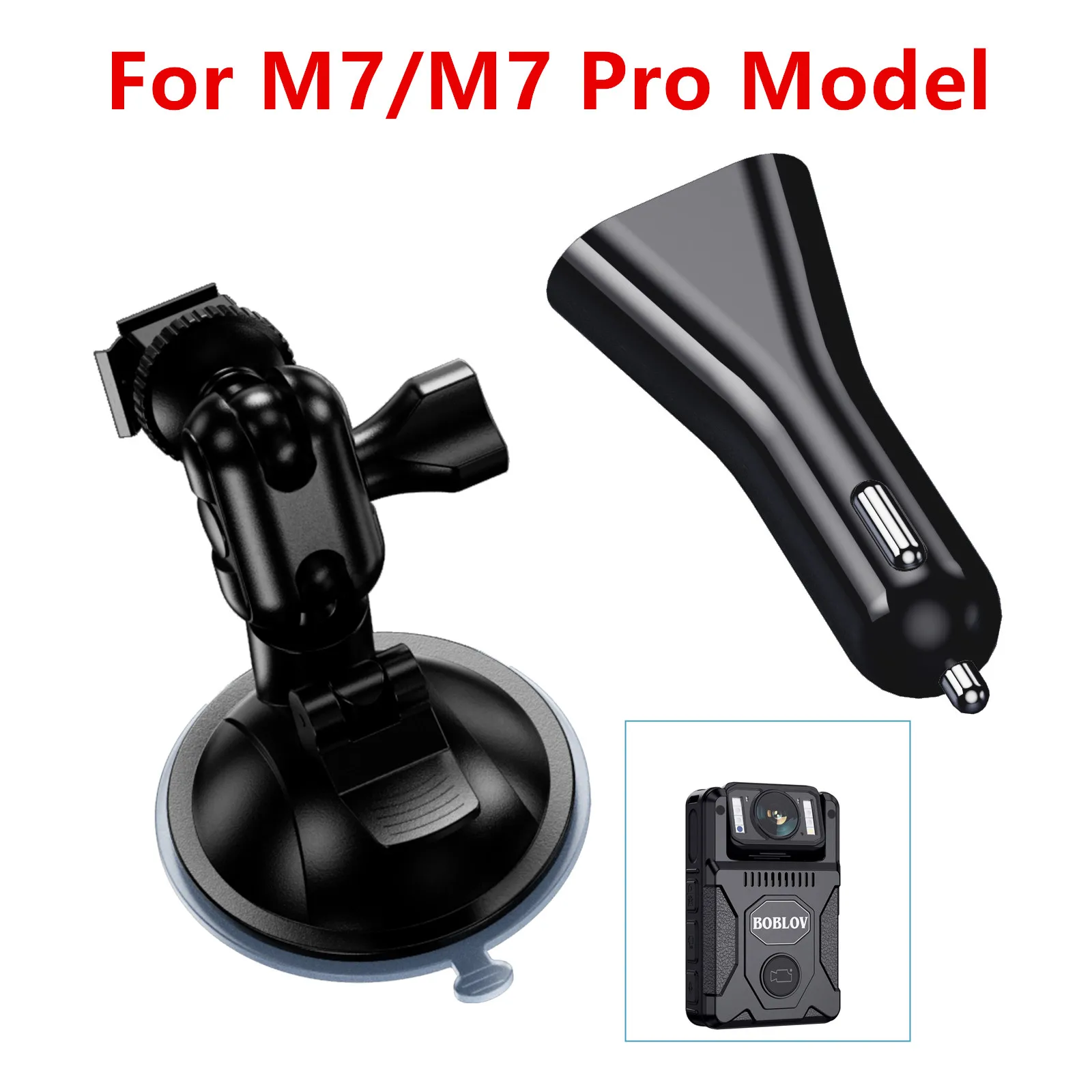 

BOBLOV Car Suction Cup forM7/M7 Pro Body Camera Car Mount and a Car Charger ONLY for M7/M7 Pro Body Camera