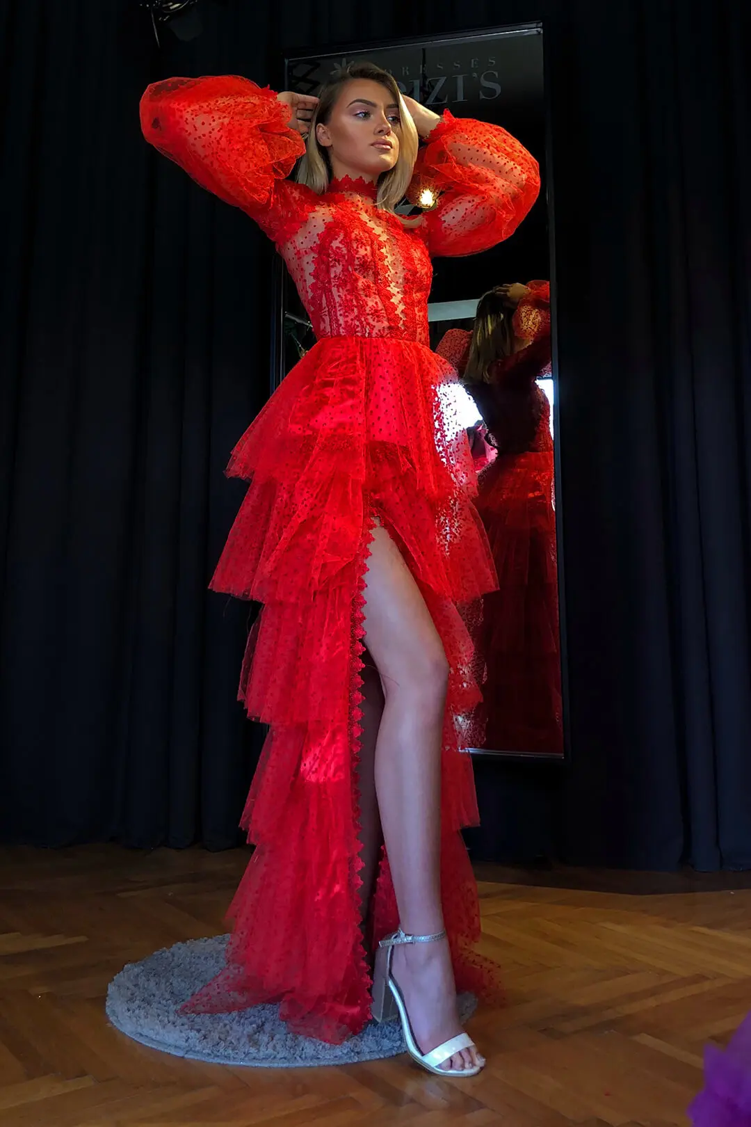 

Summer Spring New Women's Sexy Mesh Long Sleeve Prom Evening Party Gift Dress