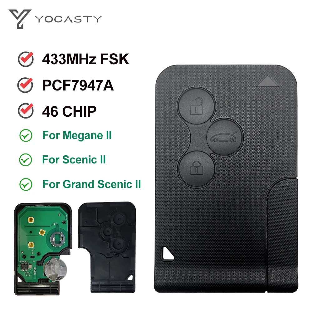 

YOCASTY удаленный автомобильный ключ 433 МГц PCF7947A 46 чип для 2003 2004 2005 2006 2007 2008 Renault Megane II Scenic II Grand Scenic II
