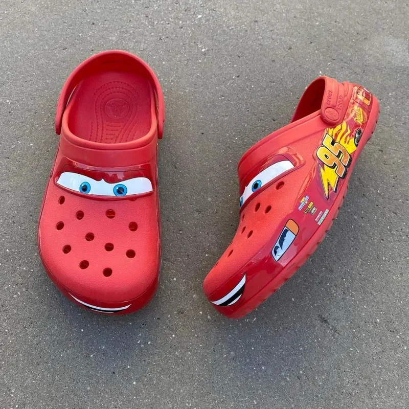 Aoger Lightning Mcqueen Pixar Crocs уличные пляжные тапочки с милым рисунком аниме для бассейна