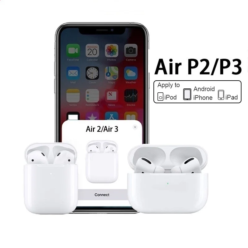 

[LOCAL STOCK] High QUALITY TWS AIR-P2/AIR-P3 PRO GPS+RENAME Bluetooth earphone sensor detection,pop up WIRELESS CHARGING