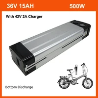 500w 36v electric bike bicycle silver fish batterie 10s 36 v 15ah lithium ion 18650 e bike battery pack bottom discharge