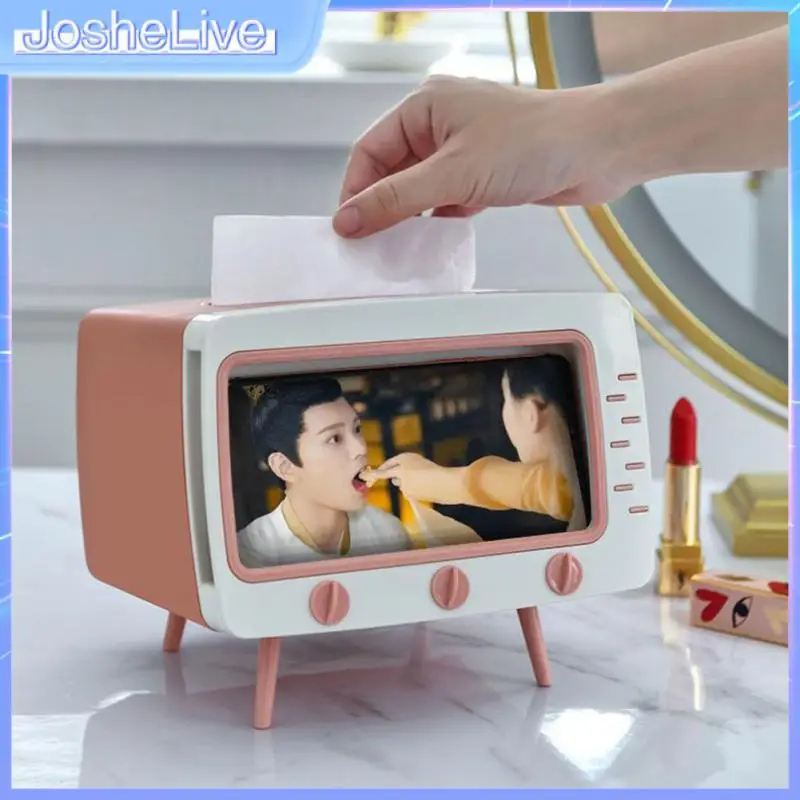 

Tissue Holders Cartoon Paper Organizer Tissue Box Toilet Paper Container Hotel Decorative Tissue Storage Box Plastic Tv Shape