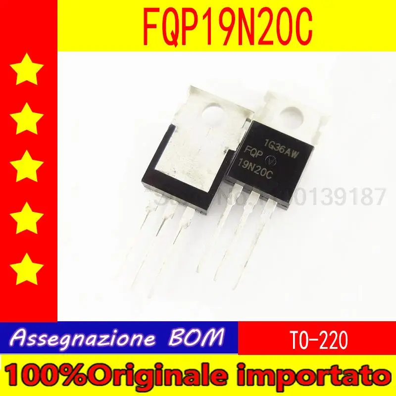 

100% Оригинальный импортный 10 шт./лот FQP19N20C FQP19N20 TO-220 полевой транзистор 19A 200V 19N20