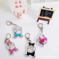 kawaii cartoon hellokittys kuromi new funny chubby anti lost keychain cute anime bag pendant decoration for girlfriends gifts