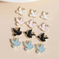 10pcs cute mini birds charms for jewelry making enamel animal charms pendants for necklaces earrings diy bracelets crafts supply