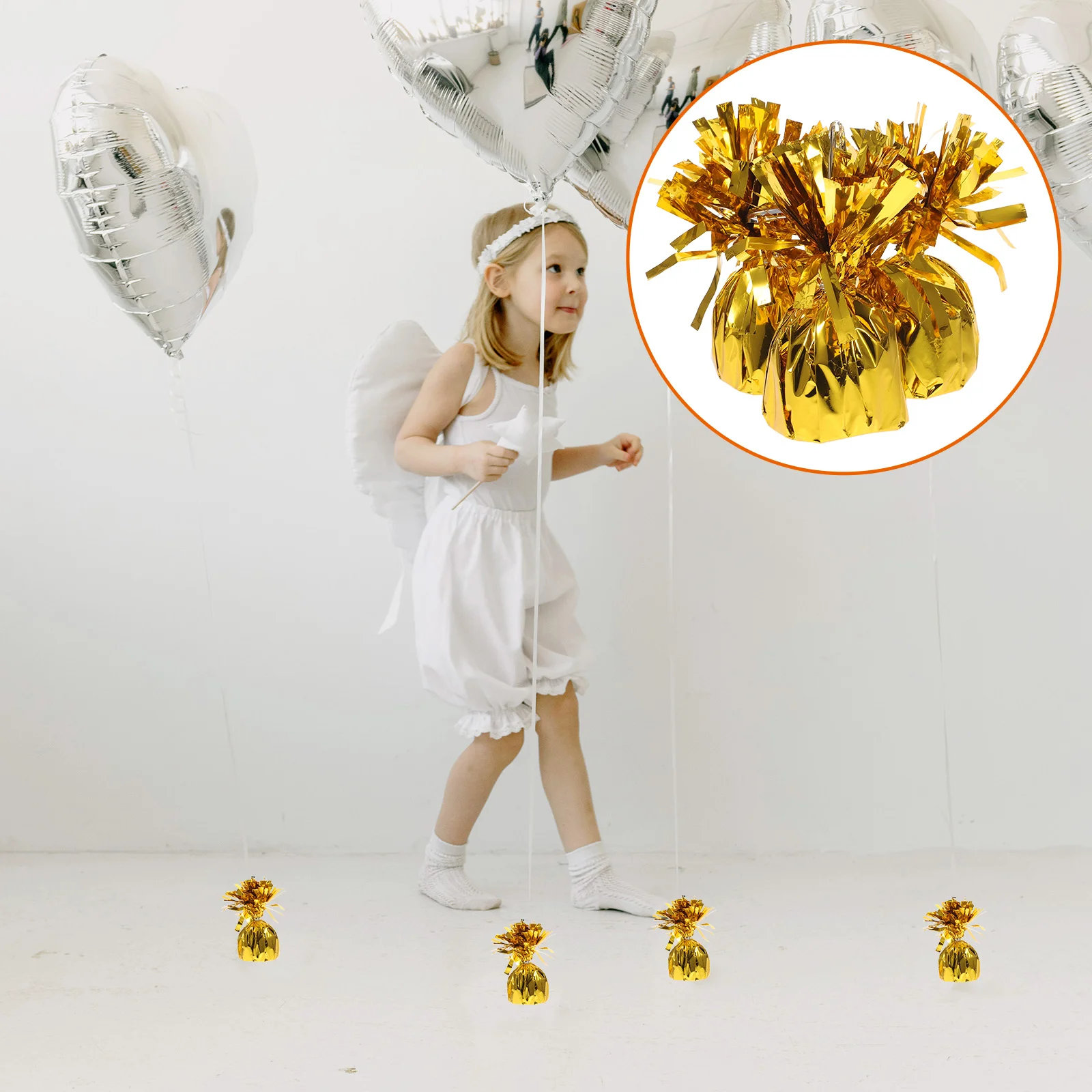 

4 Pcs Balloon Gravity Pendant Weights Gold Wedding Decoration Decorate Cement Accessory Holders Table Ceremony Decorations