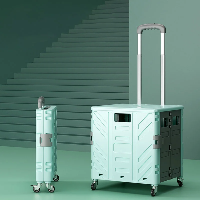 

Foldable Utility Cart Portable Home Use Grocery Shopping Cart Express Carts Pull Rod Driver Pull Carts Outdoor Camping Trolley