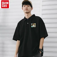 bandai 2022 new one piece anime cotton print casual polo shirt wide collar loose large size all match t shirt