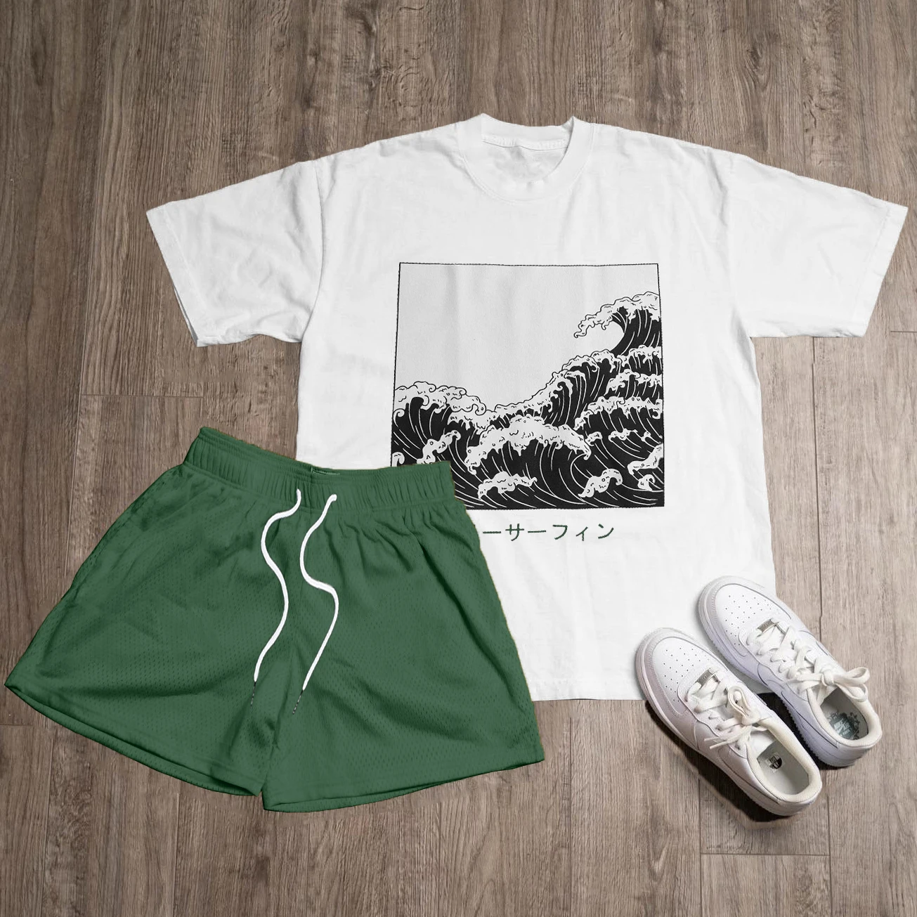 Summer Printed Street Men's Clothing Daily Outdoor T-shirt Shorts Two-piece Beach Outfit Unisex Casual Couple Outfit 2023 New
