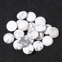 10pcslot white howlite stone half round flat back dome cabochon beads findings for diy jewelry making rings bracelets material