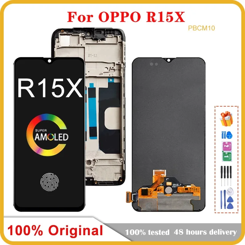Оригинальный AMOLED дисплей 6,4 дюйма для OPPO R15X PBCM10 PBCT10, ЖК-дисплей с рамкой, фотоэлемент для OPPO K1 PBCM30 LCD