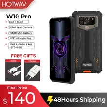 Hotwav W10 Pro Rugged Smartphone 15000mAh Large Battery Android 12 Cellphone Octa-Core  6.53 Inch NFC 6GB 64GB 20MP Mobile Phone