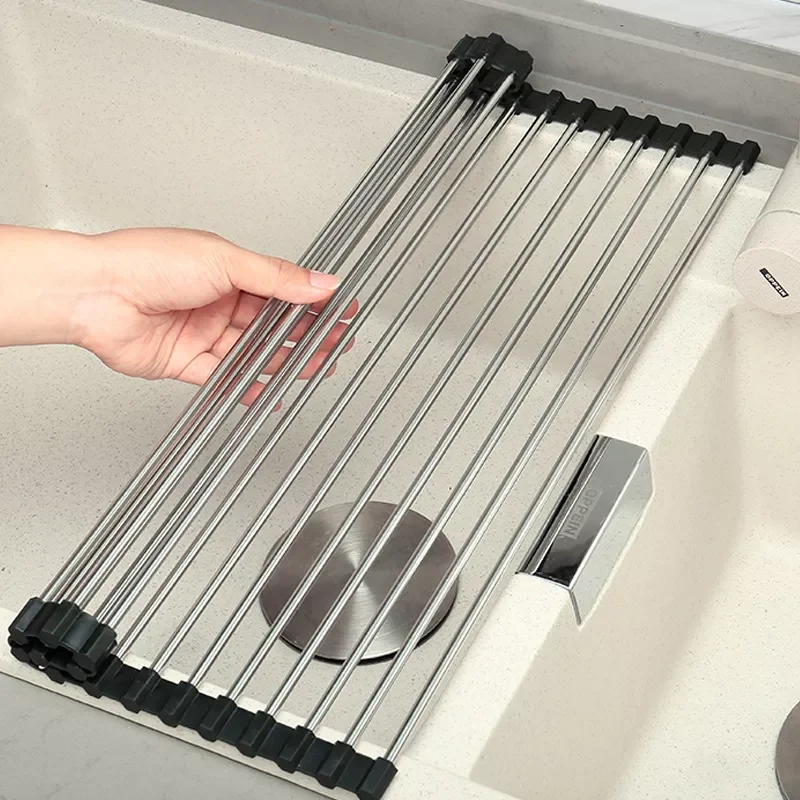 

Kitchen Accessories Foldable Dish Drying Rack Drainer Over Sink Organizer Rack