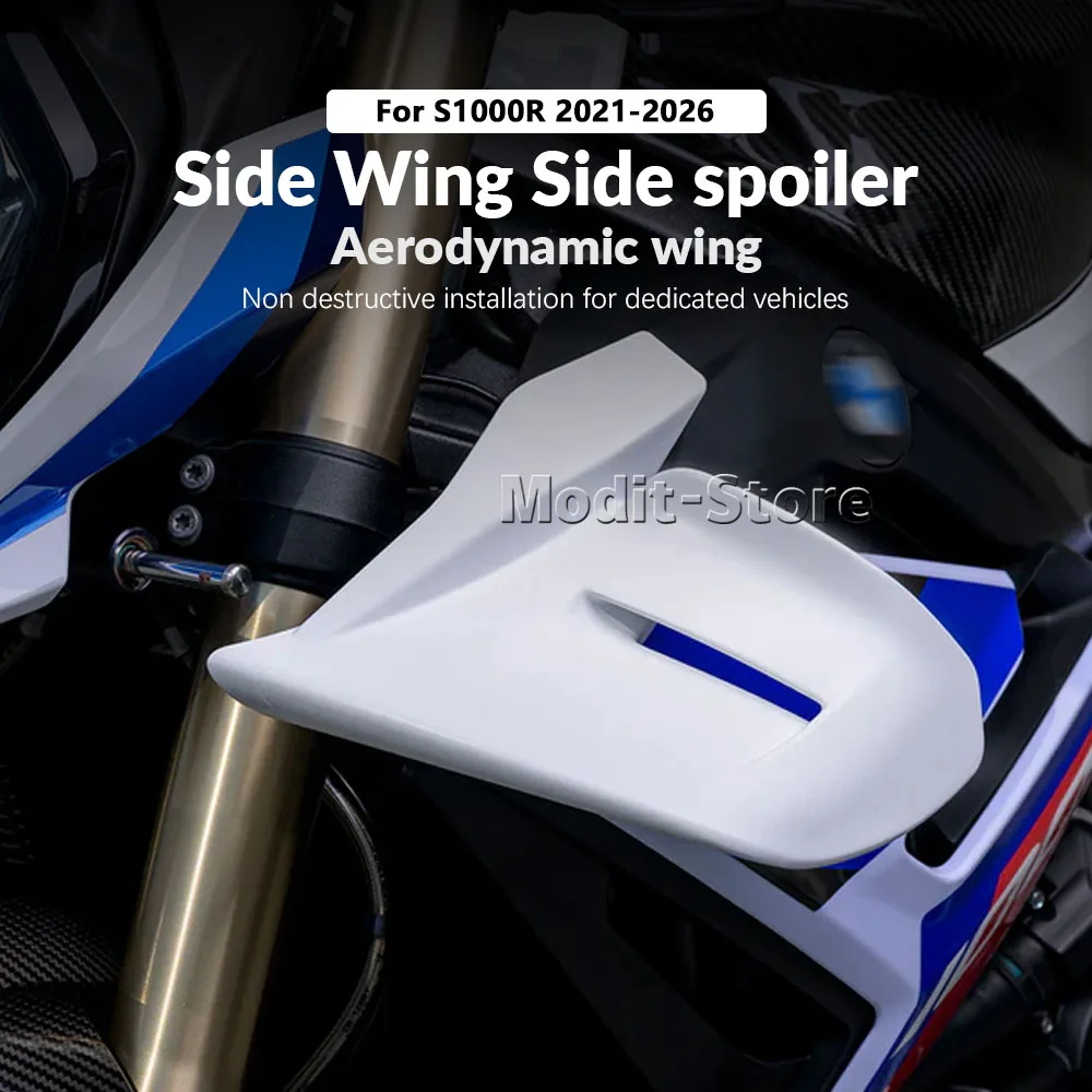 Фото Для мотоцикла BMW S1000R S1000 R 2021-2026: боковые винглеты, передний спойлер, обтекатель, фиксированные боковые аксессуары ﻿ №2