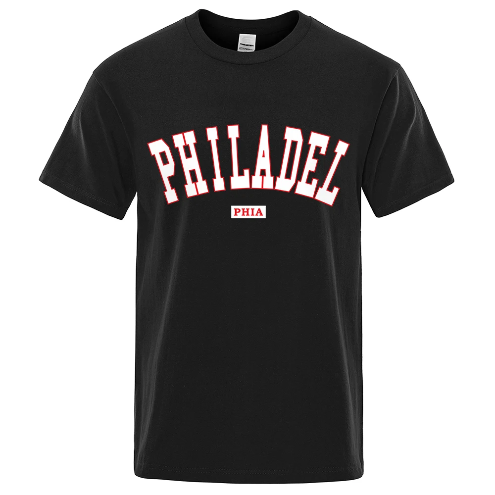 

Philadel Phia America'S Fifth Largest City Menswear Cotton Tee Clothes T-Shirts Oversized Quality Shirts Fashion Crewneck Tshirt