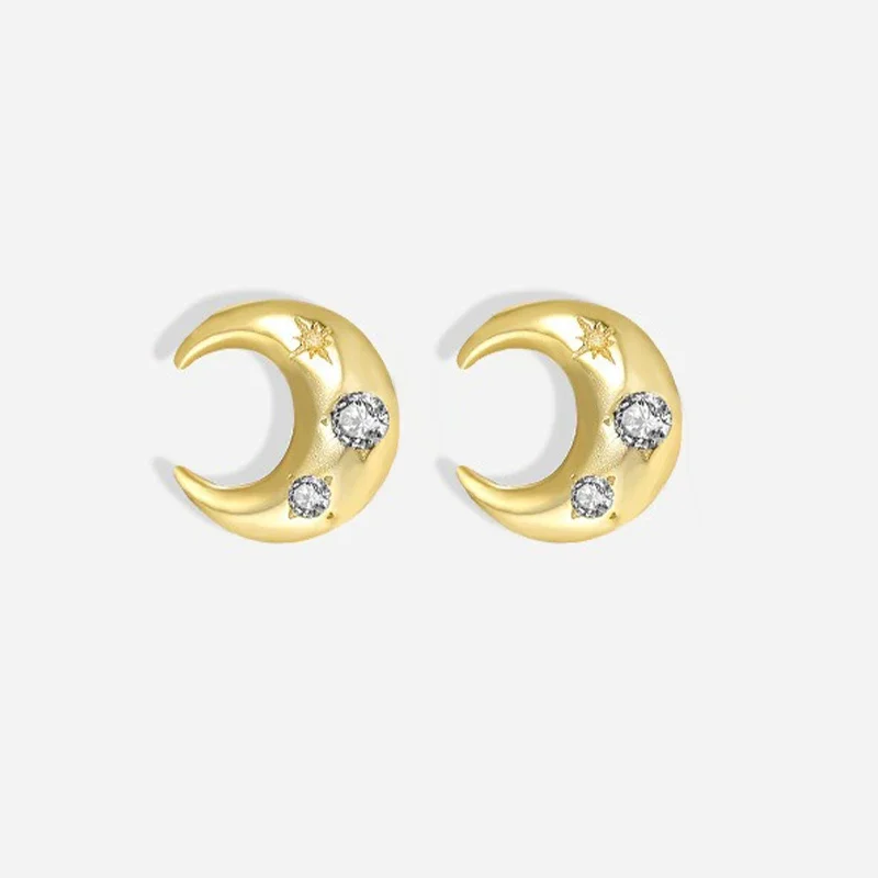 Женские серьги-гвоздики из серебра 925 пробы с цирконом