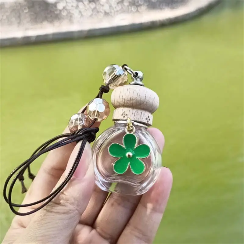 Car Air Fresher Empty Glass Bottle Air Outlet Car Fragrance Refill Perfume Bottle Pendant Hanging Rope Bottle Car Accessories