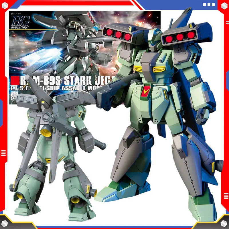 

Bandai Original HGUC 1/144 RGM-89S STARK JEGAN Gundam Anime Action Figure Assembled Model Kit Robot Toy Gift for Children Kids
