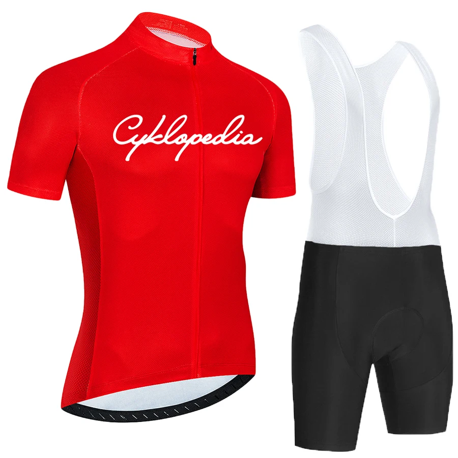 

CYKLOPEDIA Short Sleeve Jersey Summer Cycling Clothing set Bike uniform Riding Sportwear Bib Pants MTB Maillot roupa Ciclismo