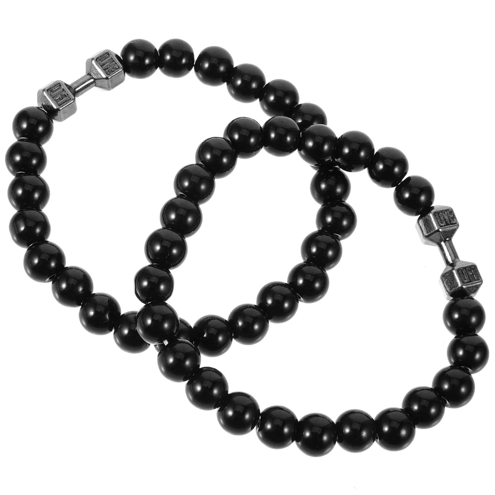 

2pcs Dumbbell Bracelets for Men Women Dumbbell Beads Bracelets Beaded Jewelry