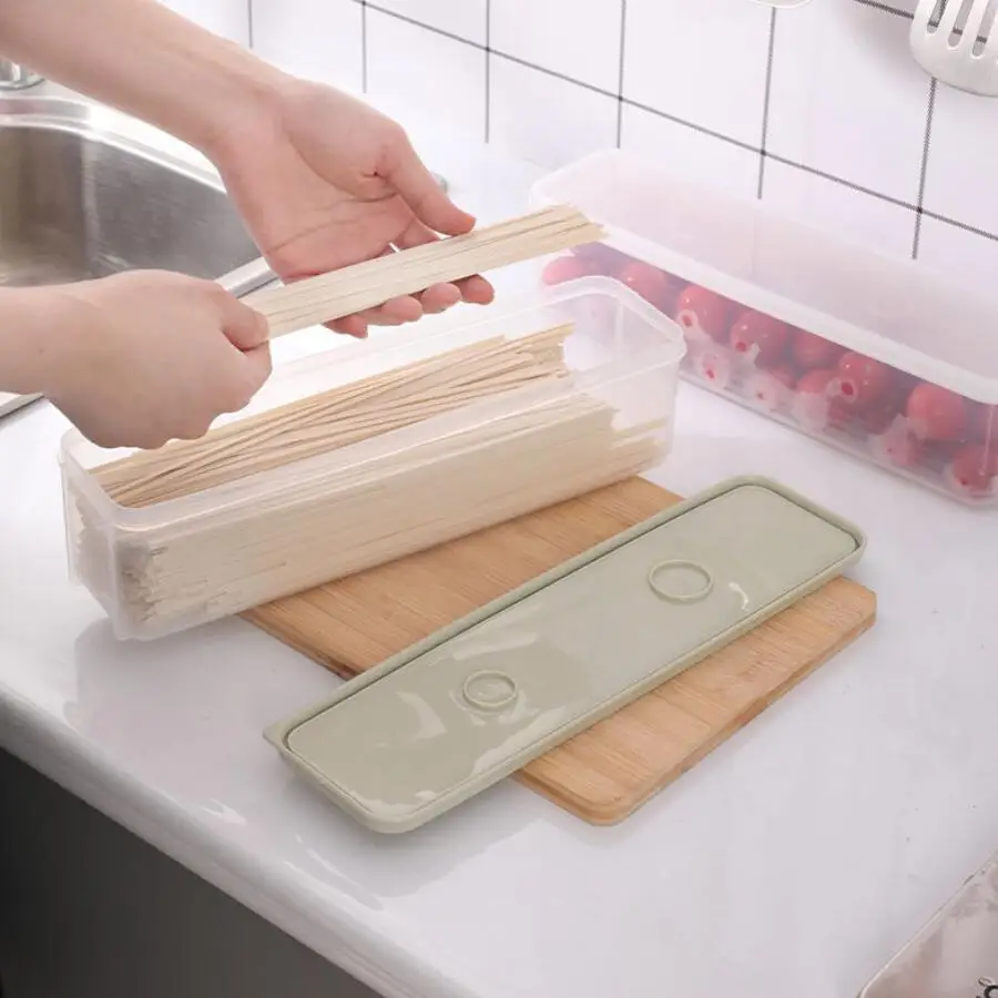 

Japanese Style Sealed Dry Spaghetti Box Pasta Spaghetti Box Hermetic Jar Fruit Plastic Fridge Storage Box Kitchen Accessories