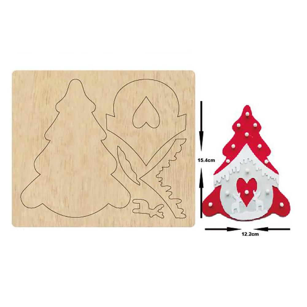 

Christmas Tree House 2022 New Cutting Custom Mold Craft DIY Wood Template Knife Punch Tool Scrapbooking Cutting Machine
