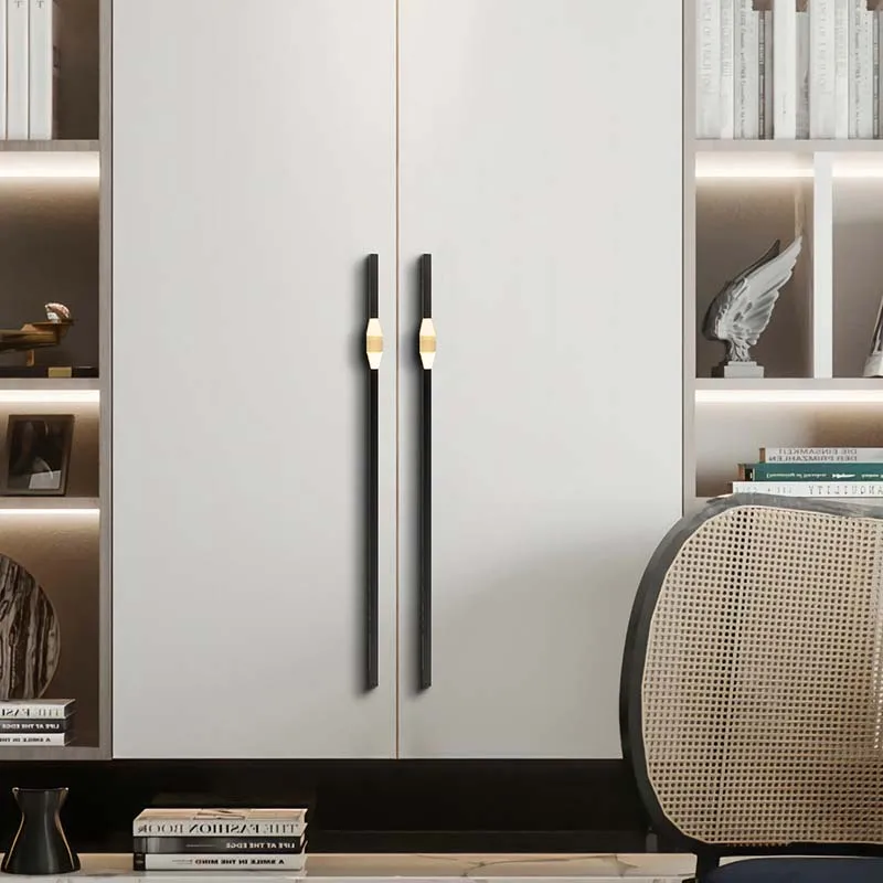 

Light Luxury High-end Cabinet Door Handle Modern Minimalist Wardrobe Door Drawer Cabinet Door Handle Black Gold Single Hole Knob