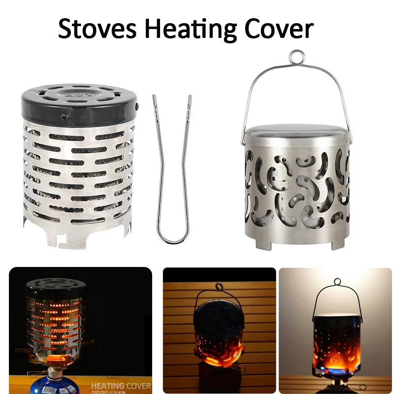 

Outdoor Portable Gases Heater Stoves Heating Cover Mini Hotplate Stainless Steel Gas Oven Burner Camping Furnace Accessories