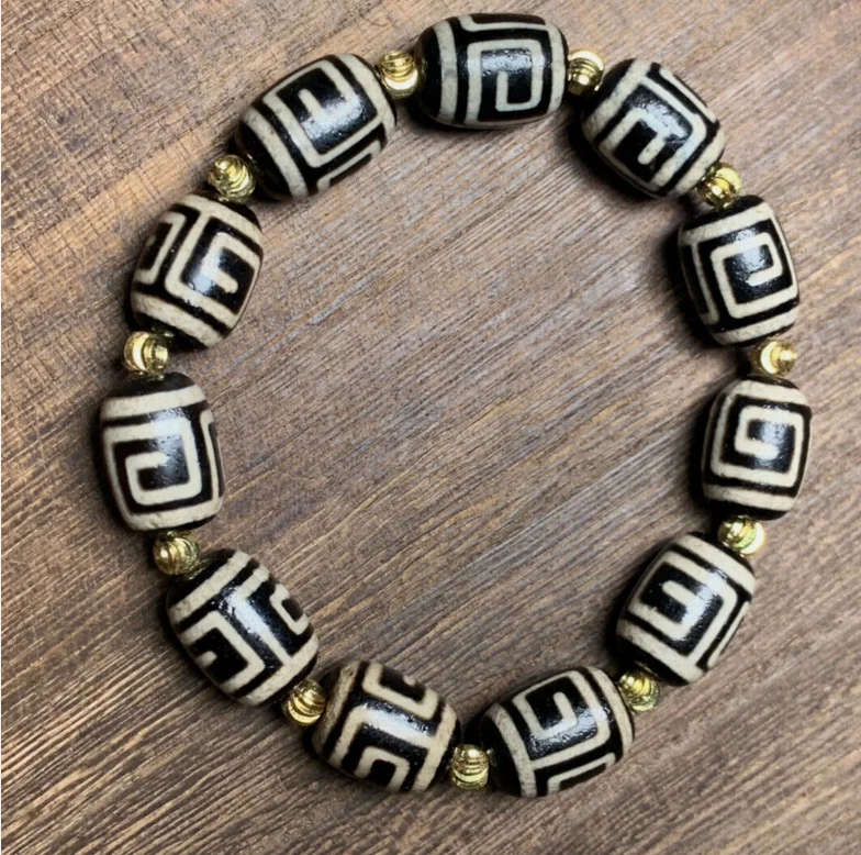 Тибетский Непальский Гималайский Древний Агат Старый Дзи Талисман Глаз Бусина