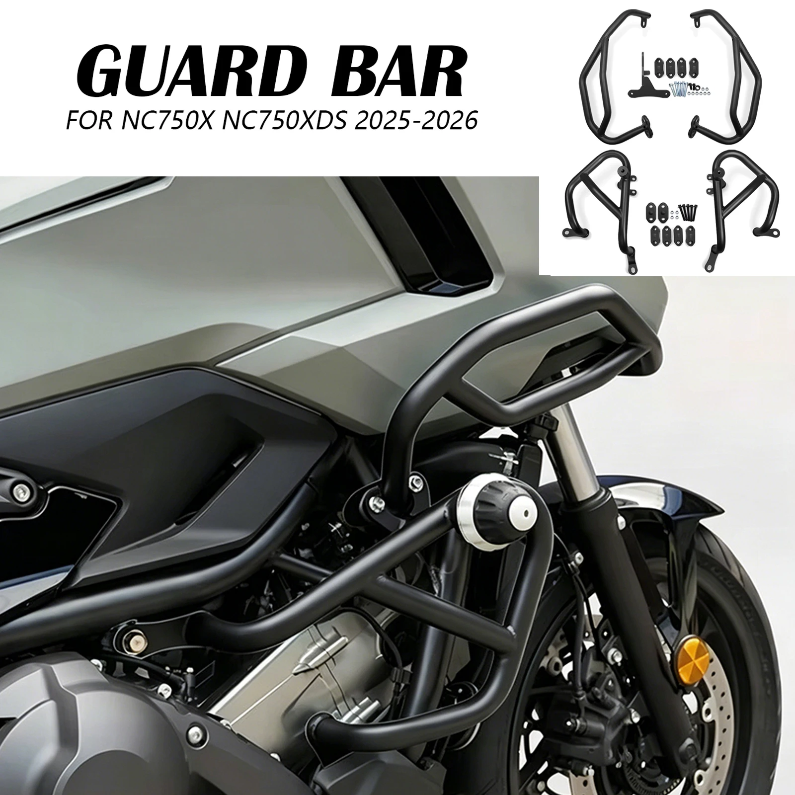 Фото Для Honda NC750X NC750XDS NC 750 X 2026 NC-750-XDS 2025 Мотоциклетная защита двигателя для шоссе, противоударные дуги, бампер. №1