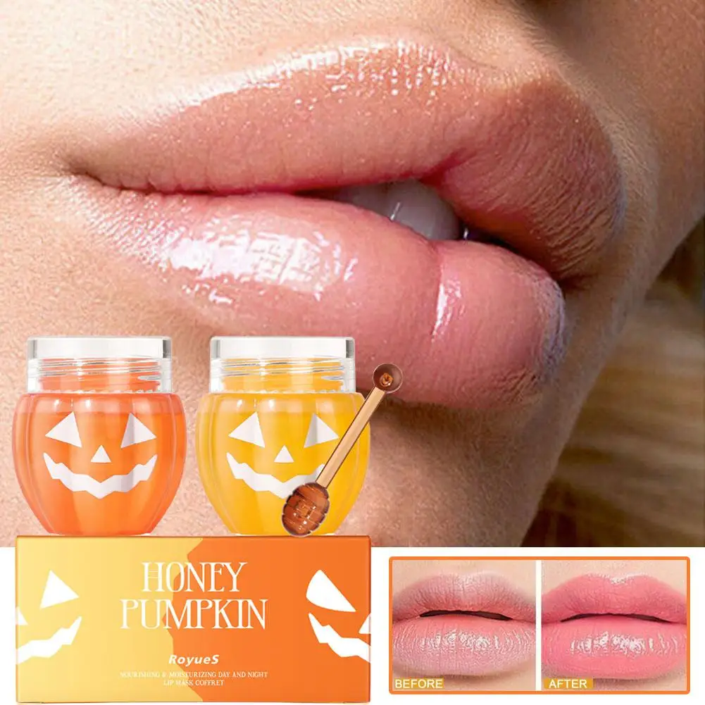 

Honey Pot Lip Oil Pumpkin Lip Balm Non-sticky Moisturizing Repair Plumper Lip Nourishing Makeup Anti-drying Lipstick Lip Ca S6I4