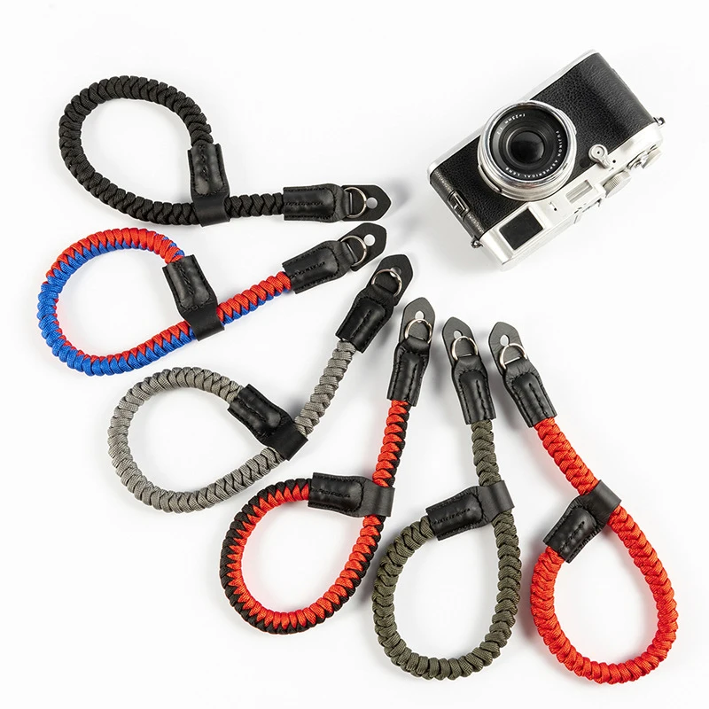 

Strong Climbing Rope Leather Braided Adjustable Camera Wrist Hand Strap