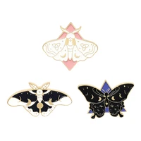 insect enamel pins custom moon phase moth butterfly brooch bag clothes lapel pin gothic badge jewelry gift for kids friends