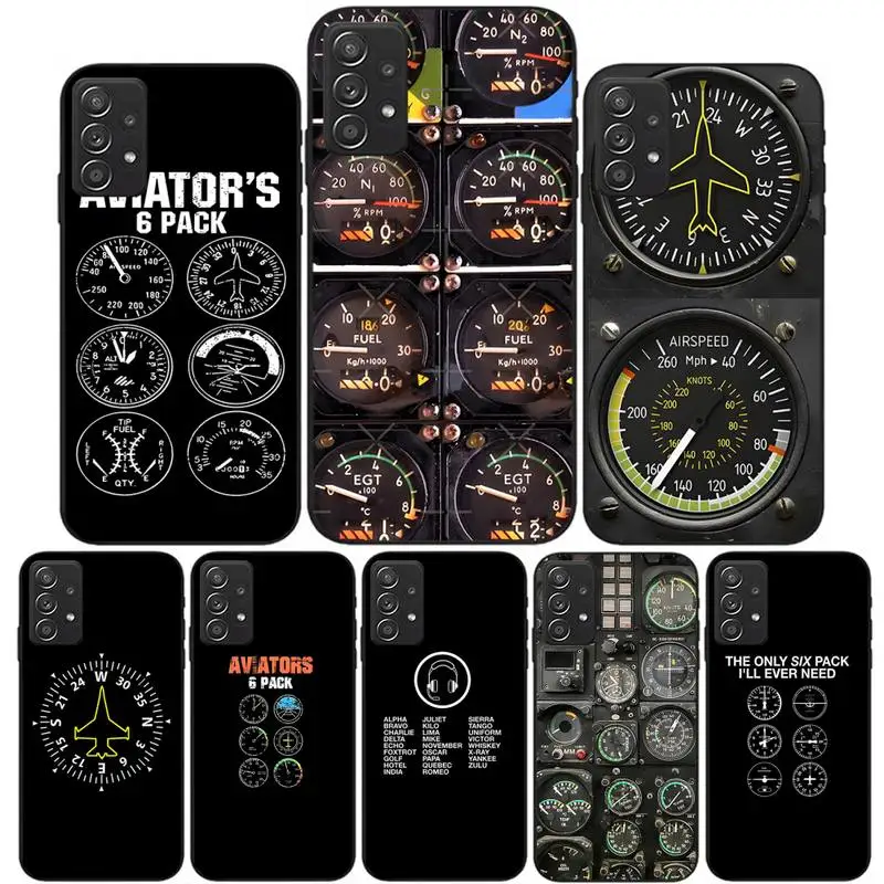 

Helicopter cockpit Instrument Phone Case For Samsung S20 Fe Lite S21 S30 Ultra S8 S9 S10 E Plus Black Silicone Soft Case