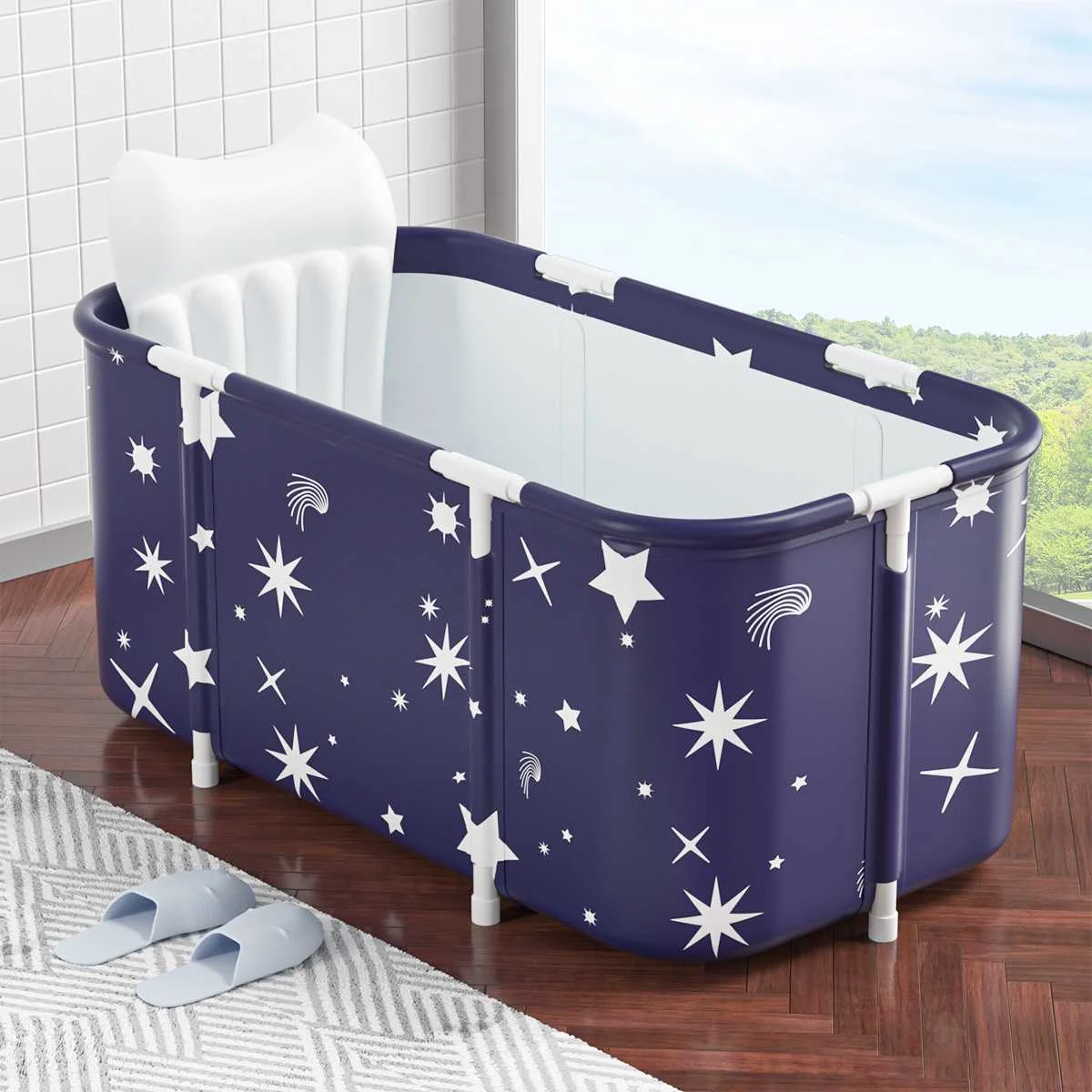 

120CM Bathtub Folding Bath Bucket Thicken Shower Barrel Adult IceTub Baby Swimming Pool Insulation Family Bathroom SPA Tub