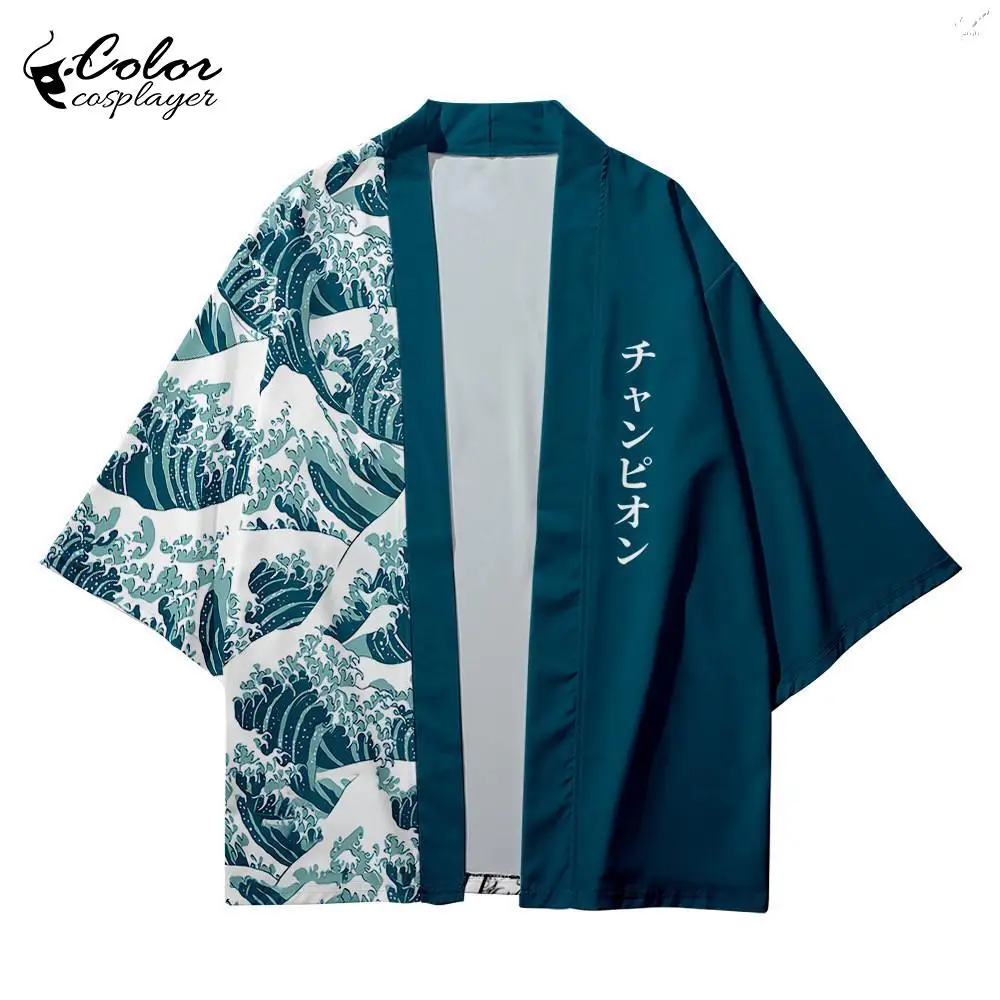 Цветной кардиган для косплея в стиле ретро топы с традиционными узорами японский