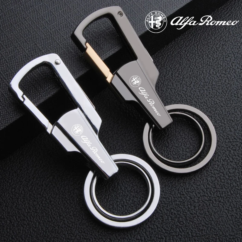

For Alfa Romeo giulia stelvio giulietta 159 147 156 Accessories Customized LOGO Keychain Metal Multifunction Car Play Keyring
